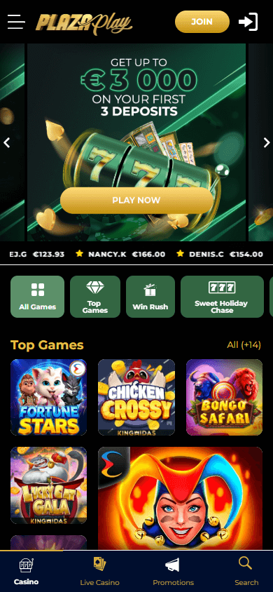 PlazaPlay Casino Mobile screenshot